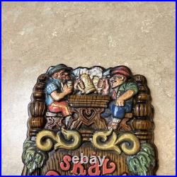 VINTAGE OLD STYLE BEER SIGN WithGERMAN MEN 24H 12W RARE Man Cave Neat 1970s Vibe