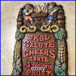 VINTAGE OLD STYLE BEER SIGN WithGERMAN MEN 24H 12W RARE Man Cave Neat 1970s Vibe