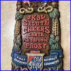 VINTAGE OLD STYLE BEER SIGN WithGERMAN MEN 24H 12W RARE Man Cave Neat 1970s Vibe