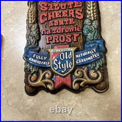 VINTAGE OLD STYLE BEER SIGN WithGERMAN MEN 24H 12W RARE Man Cave Neat 1970s Vibe