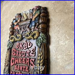 VINTAGE OLD STYLE BEER SIGN WithGERMAN MEN 24H 12W RARE Man Cave Neat 1970s Vibe