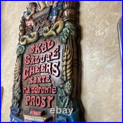 VINTAGE OLD STYLE BEER SIGN WithGERMAN MEN 24H 12W RARE Man Cave Neat 1970s Vibe