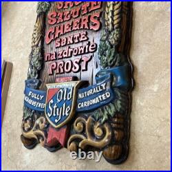 VINTAGE OLD STYLE BEER SIGN WithGERMAN MEN 24H 12W RARE Man Cave Neat 1970s Vibe