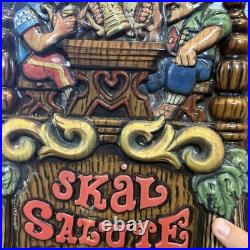 VINTAGE OLD STYLE BEER SIGN WithGERMAN MEN 24H 12W RARE Man Cave Neat 1970s Vibe