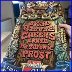 VINTAGE OLD STYLE BEER SIGN WithGERMAN MEN 24H 12W RARE Man Cave Neat 1970s Vibe