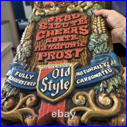 VINTAGE OLD STYLE BEER SIGN WithGERMAN MEN 24H 12W RARE Man Cave Neat 1970s Vibe