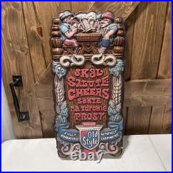 VINTAGE OLD STYLE BEER SIGN WithGERMAN MEN 70s Heilman's Old Style