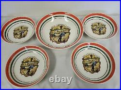 VINTAGE PASTA BOWLS (5) SET Castellania OLD STYLE EXTRA STRONG SAN REMO ITALY