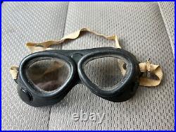 VINTAGE WILLSON SAFETY GOGGLES Triangle Style Glass Lenses Wow Riding Old