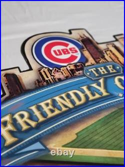 VINTAGE WRIGLEY FIELD CHICAGO CUBS OLD STYLE BEER METAL TIN SIGN Read