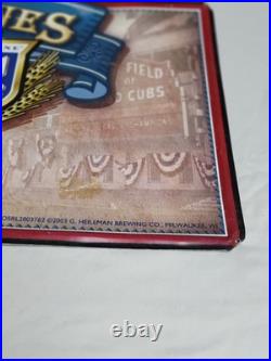 VINTAGE WRIGLEY FIELD CHICAGO CUBS OLD STYLE BEER METAL TIN SIGN Read