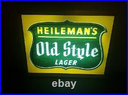 (VTG) 1940s 50s old style lager beer reverse on glass back bar light up sign wi