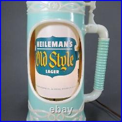 (VTG) 1950's Heileman's Old Style Lager Beer Stein Motion moving Spinning sign