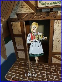 (VTG) 1960s old style beer swiss chalet house motion moving advertising sign wi