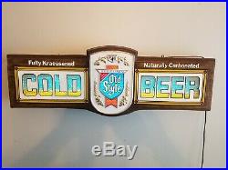 (VTG) 1977 Old style beer motion moving color changing sparkling light up sign