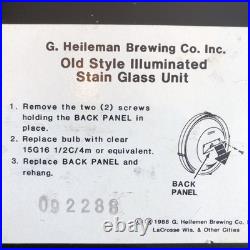 VTG 1988 Heileman's OLD STYLE Beer Faux Stained Glass Porthole Bar Light Sign