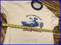 VTG 70s Delorean Promo Authentic Old Style Beer Ringer T-Shirt L / Med Car
