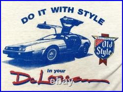 VTG 70s Delorean Promo Authentic Old Style Beer Ringer T-Shirt L / Med Car VTG 70s Delorean Promo Authentic Old Style Beer Ringer T-Shirt L / Med Car
