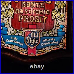VTG Heileman's Old Style Lighted Beer Sign Skal Salute Cheers Sante Prosit 19x12