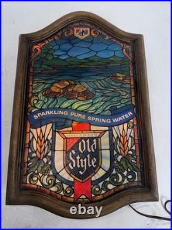 VTG Heileman's Old Style Sparkling Pure Spring Water Faux Stained Glass Light