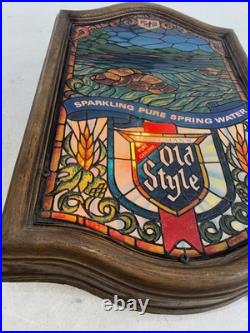 VTG Heileman's Old Style Sparkling Pure Spring Water Faux Stained Glass Light