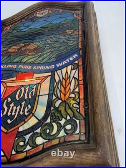 VTG Heileman's Old Style Sparkling Pure Spring Water Faux Stained Glass Light