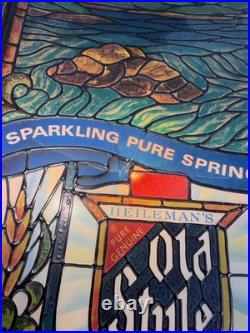 VTG Heileman's Old Style Sparkling Pure Spring Water Faux Stained Glass Light