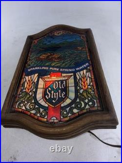 VTG Heileman's Old Style Sparkling Pure Spring Water Faux Stained Glass Light