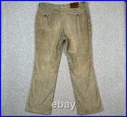 VTG Polo Western Corduroy Pants Mens 36X30 Tan Ralph Lauren 1980s Flap Pockets