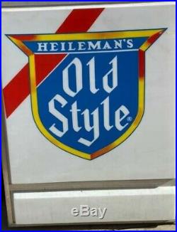 (VTG) old style beer double bubble outdoor light up sign original box 48x48 new