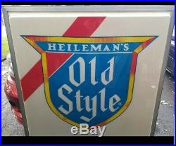 (VTG) old style beer double bubble outdoor light up sign original box 48x48 new