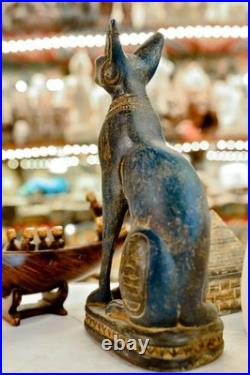 Very Rare Amazing Old Style Ancient Egyptian Bastet Cat Statue Made in Egypt