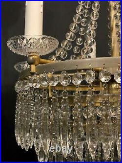 Very rare old vintage antique style crystal chandelier light