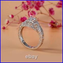 Victorian Royal Style 2.56 Carat Round Cut Lab-Created Diamond Old Vintage Rings