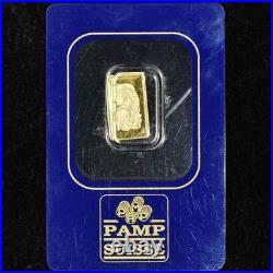 Vintage 1 Gram Gold Bar? Pamp Suisse Lady Fortuna? Sealed Assay Card Old Style