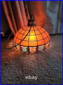 Vintage 10 Heileman's Old Style Beer Hanging Tiffany Style Plastic Lamp Shade