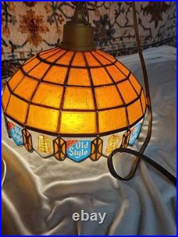 Vintage 10 Heileman's Old Style Beer Hanging Tiffany Style Plastic Lamp Shade