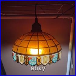 Vintage 10 Heileman's Old Style Beer Hanging Tiffany Style Plastic Lamp Shade
