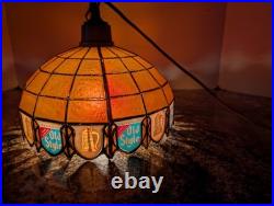 Vintage 10 Heileman's Old Style Beer Hanging Tiffany Style Plastic Lamp Shade