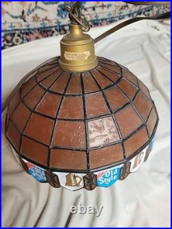 Vintage 10 Heileman's Old Style Beer Hanging Tiffany Style Plastic Lamp Shade