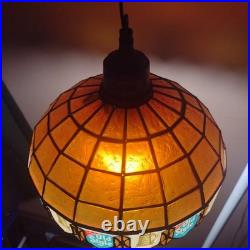 Vintage 10 Heileman's Old Style Beer Hanging Tiffany Style Plastic Lamp Shade