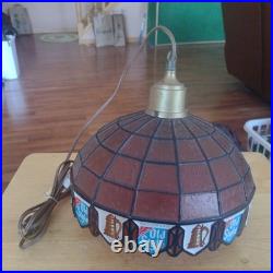 Vintage 10 Heileman's Old Style Beer Hanging Tiffany Style Plastic Lamp Shade