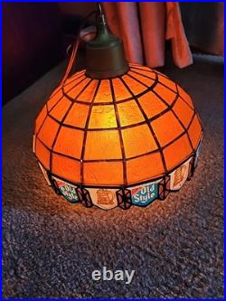 Vintage 10 Heileman's Old Style Beer Hanging Tiffany Style Plastic Lamp Shade