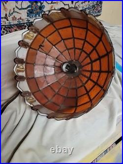 Vintage 10 Heileman's Old Style Beer Hanging Tiffany Style Plastic Lamp Shade