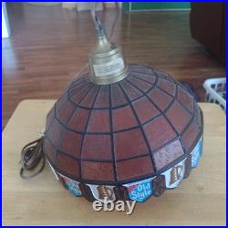 Vintage 10 Heileman's Old Style Beer Hanging Tiffany Style Plastic Lamp Shade