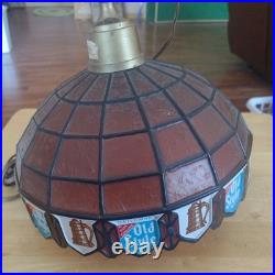 Vintage 10 Heileman's Old Style Beer Hanging Tiffany Style Plastic Lamp Shade