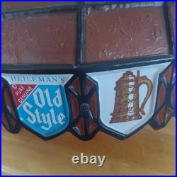 Vintage 10 Heileman's Old Style Beer Hanging Tiffany Style Plastic Lamp Shade