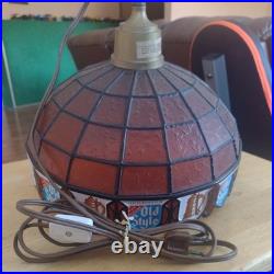 Vintage 10 Heileman's Old Style Beer Hanging Tiffany Style Plastic Lamp Shade
