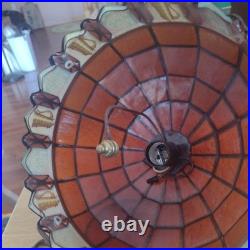 Vintage 10 Heileman's Old Style Beer Hanging Tiffany Style Plastic Lamp Shade