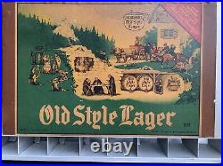 Vintage 1934 Old Style Lager Beer Cigarette Rack Bar Display Sign Rare Aluminum